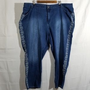 Catherine's Embroidered 5 Pocket Jeans Size 30W